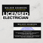 Professionele Gelicentieerde Elektricien Visitekaa Visitekaartje (Voorkant / Achterkant)