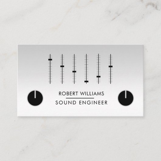 Professionele geluidsengineer Muziek DJ Audio Cont Visitekaartje (Voorkant)