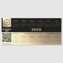 Professionele generieke zwart & goud 2026 kalender