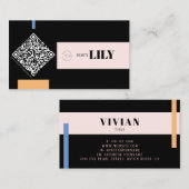 Professionele Geometrische Tricolor QR code Visitekaartje (Voorkant / Achterkant)