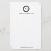Professionele gepersonaliseerde monogram briefpapier (Voorkant / Achterkant)