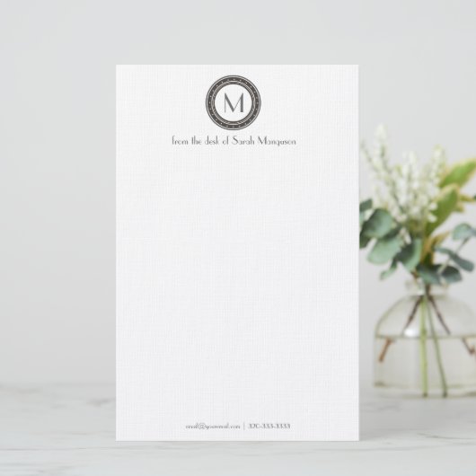 Professionele gepersonaliseerde monogram briefpapier (Staand voorkant)