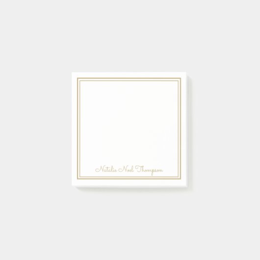 Professionele Gepersonaliseerde Monogramnaam Goud Post-it® Notes (Voorkant)