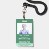 Professionele gepersonaliseerde student verpleegku badge (Voorzijde met lanyard)