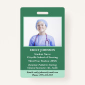 Professionele gepersonaliseerde student verpleegku badge (Voorkant)