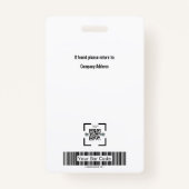 Professionele gepersonaliseerde veiligheid fotokaa badge (Achterkant)