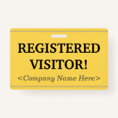 Professionele "GEREGISTREERDE BEZOEKER!" Badge (Voorkant)