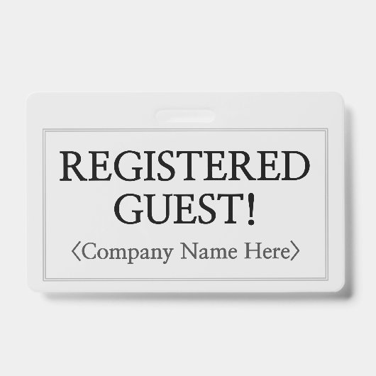Professionele "GEREGISTREERDE GASTEN!" badge (Voorzijde)