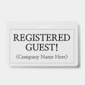 Professionele "GEREGISTREERDE GASTEN!" badge (Achterkant)