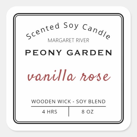 Professionele geurende soja kaars etiketten (Voorkant)