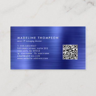 Professionele, gevlochten metalen Royal Blue QR-co Visitekaartje