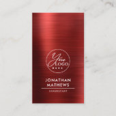 Professionele gevlochten metallische rode QR-code  Visitekaartje (Voorkant)