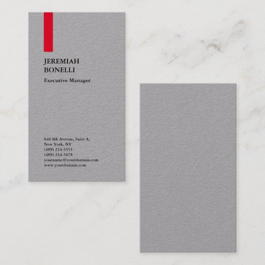 Professionele, gewone rode, hoogwaardige, moderne visitekaartje (Voorkant / Achterkant)