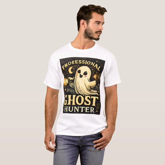 Professionele Ghost Hunter Grappige Halloween Graf T-shirt (Voorkant volledig)
