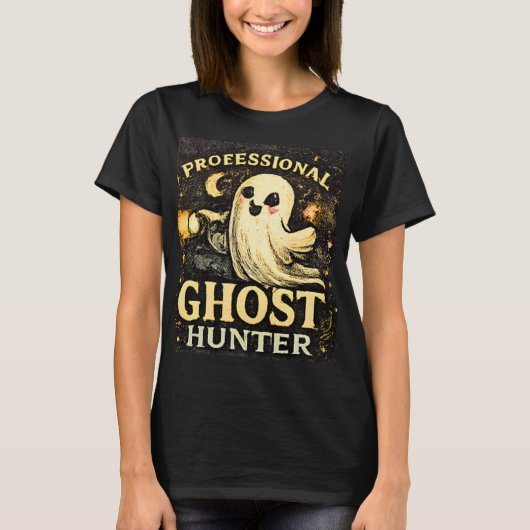 Professionele Ghost Hunter Grappige Halloween Graf T-shirt (Voorkant)