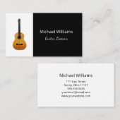 Professionele Gitaar Muziek Lessen Zwart Wit Visitekaartje (Voorkant / Achterkant)