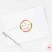 Professionele Glam Gold Glitter Hartelijk dank, Lo Ronde Sticker (Envelop)