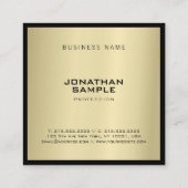 Professionele Glamor Gold-look Modern Luxe Vierkante Visitekaartje (Achterkant)