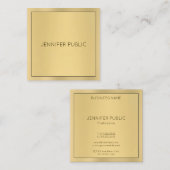 Professionele Glamour Gold Look Modern Elegant Vierkante Visitekaartje (Voorkant / Achterkant)
