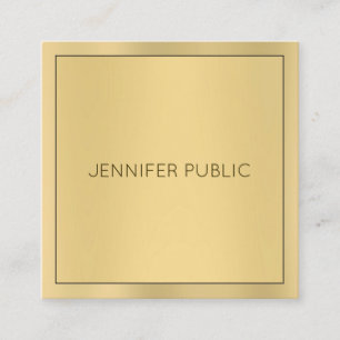 Professionele Glamour Gold Look Modern Elegant Vierkante Visitekaartje