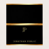 Professionele Glamour Goud Elegante Moderne Sjablo Visitekaartje (Buitenkant ongevouwen)