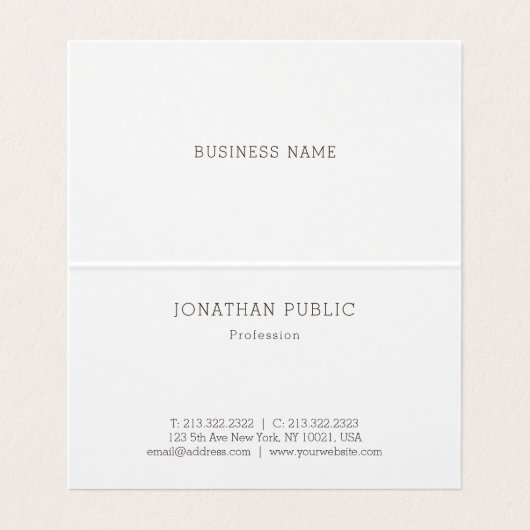 Professionele Glamour Goud Elegante Moderne Sjablo Visitekaartje (Binnenkant ongevouwen)