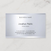 Professionele Glamour Zilver Elegant Eenvoudig Mod Visitekaartje (Achterkant)