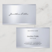 Professionele Glamour Zilver Elegant Eenvoudig Mod Visitekaartje (Voorkant / Achterkant)