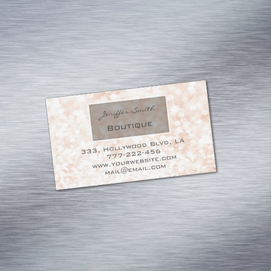 Professionele glamoureus elegant chic glittery visitekaartje magneet (Voorbeeld)