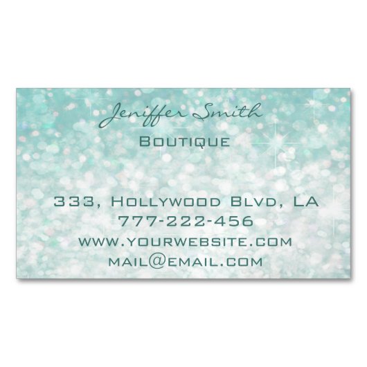 Professionele glamoureus elegant moderne platte bo visitekaartje magneet (Voorkant)