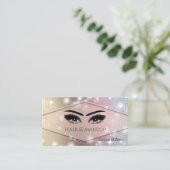 Professionele glamoureus lux glittery sparkle make visitekaartje (Staand voorkant)