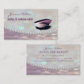 Professionele glamoureuze bokeh parels make-up oog visitekaartje (Voorkant / Achterkant)