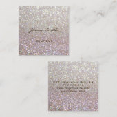 Professionele glamoureuze elegante glitter vierkante visitekaartje (Voorkant / Achterkant)