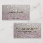 Professionele glamoureuze elegante glitter visitekaartje (Voorkant / Achterkant)