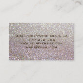 Professionele glamoureuze elegante glitter visitekaartje (Achterkant)