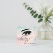 Professionele glamoureuze moderne glitter wimpers vierkante visitekaartje (Staand voorkant)