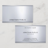 Professionele glamoureuze zilveren metallic look c visitekaartje (Voorkant / Achterkant)