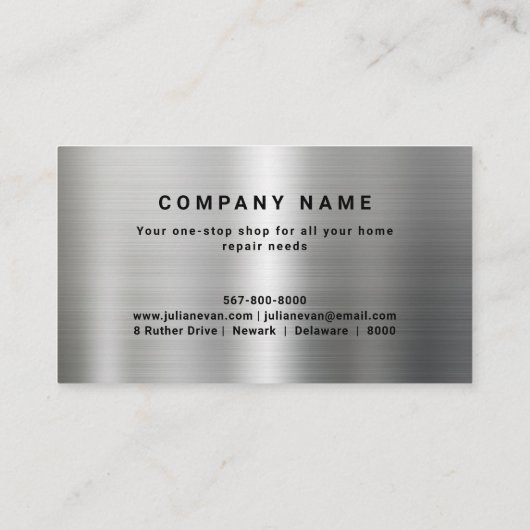 Professionele Glanzend Zilver Reparatie Gereedscha Visitekaartje (Achterkant)