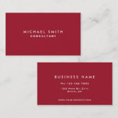 Professionele glin Elegant interieur Rood Visitekaartje (Voorkant / Achterkant)