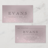 Professionele Glitter Aubergine Blush Glitter Make Afsprakenkaartje (Voorkant / Achterkant)