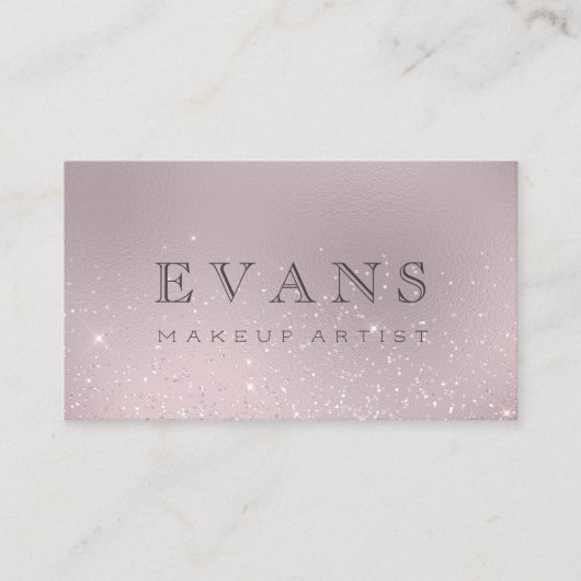 Professionele Glitter Aubergine Blush Glitter Make Afsprakenkaartje (Voorkant)