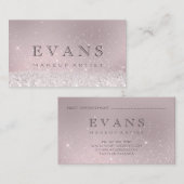 Professionele Glitter Blush Glitter Make-up Arties Afsprakenkaartje (Voorkant / Achterkant)