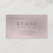 Professionele Glitter Blush Glitter Make-up Arties Afsprakenkaartje (Achterkant)