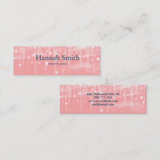 Professionele Glitter Event Planner Mini Visitekaartje (Voorkant / Achterkant)