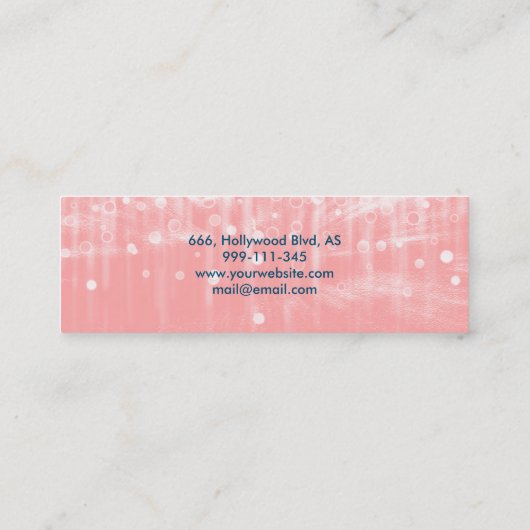 Professionele Glitter Event Planner Mini Visitekaartje (Achterkant)