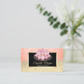 Professionele Glitter Ombre Frame Lotus Visitekaartje (Staand voorkant)