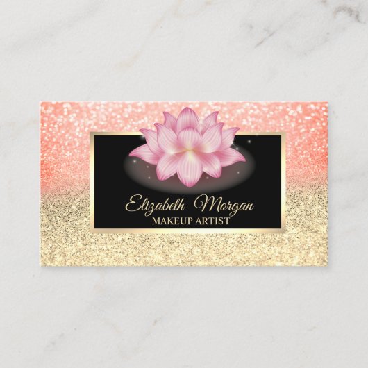 Professionele Glitter Ombre Frame Lotus Visitekaartje (Voorkant)