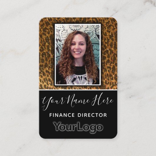 Professionele Glitter Photo Custom Business Logo Visitekaartje (Voorkant)