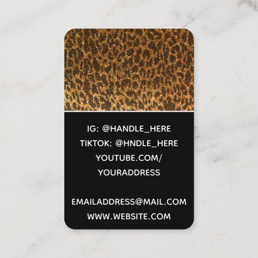 Professionele Glitter Photo Custom Business Logo Visitekaartje (Achterkant)