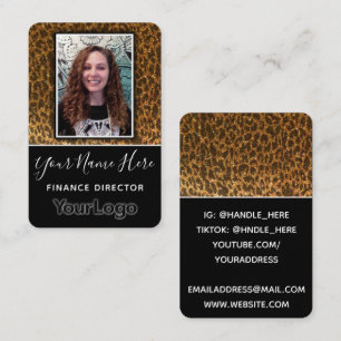 Professionele Glitter Photo Custom Business Logo Visitekaartje